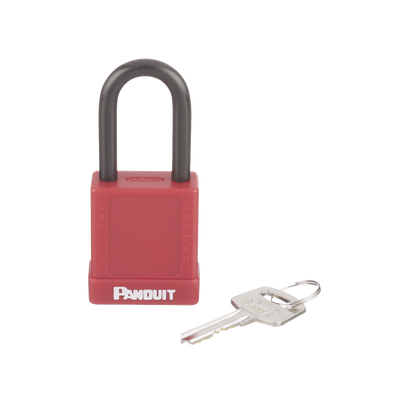 Imagen de Candado de Bloqueo LOTO de Seguridad Dieléctrico, Con Llave Única, Diámetro de 6.5 mm, Color Rojo