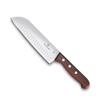 Imagen de Cuchillo Santoku Wood de 17 cm, Filo con Alvéolos Estilo Japonés.