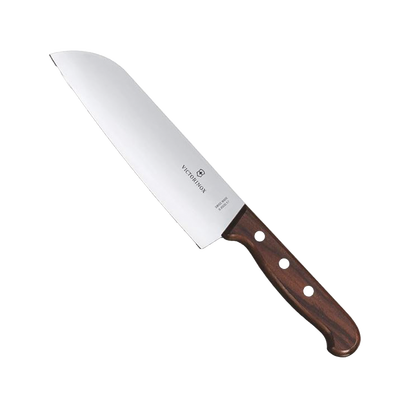 Imagen de Cuchillo Santoku Wood de 17 cm, Filo con Corte Recto, Estilo Japonés