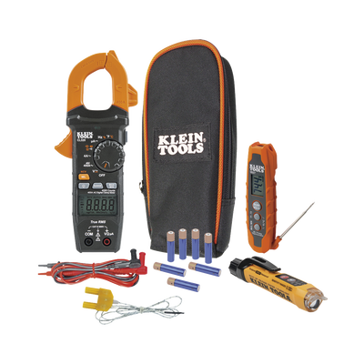 Imagen de Kit de Prueba Eléctrica HVAC para Aire Acondicionado, Calefacción, Minisplits, etc. Medición de Voltaje CA/CC, Resistencia, Frecuencia, Capacitancia, Diodos, Temperatura, Ciclo, Micro Amperios CC.