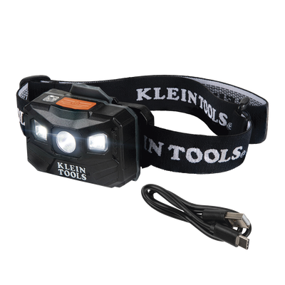 Imagen de Lámpara Luz LED Frontal Recargable de 400 Lúmenes, Apagado Automático, con Correa de Tela, Adaptable y Ajustable a Gorros, Cascos, Cachuchas  o directo a Frente Humana (Tipo Minero)