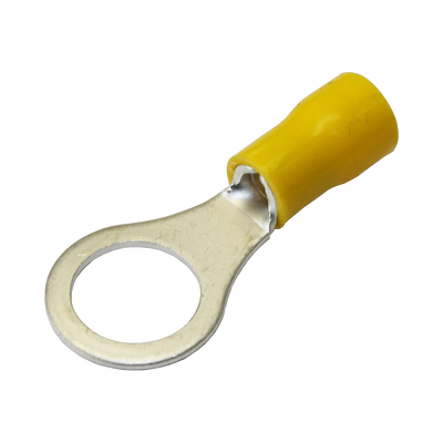 Imagen de Terminal tipo ojo / 1 /  4" / 12 - 10 AWG / Amarillo / Paquete de 25 piezas.