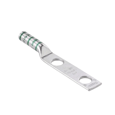 Imagen de Conector de Compresión de Cobre con 2 Orificios 3/8" para Cable 2 AWG,  1" de espacio entre Orificios. Paquete de 25 Piezas