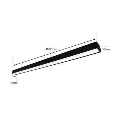 Imagen de Panel LED Suspendido 22 W / 127 Vca~60Hz / Flujo luminoso 1 980 lm / Medidas 1182 x 70 x 45 mm  / TCC 6 500 K / Ángulo de Luz de 140°.