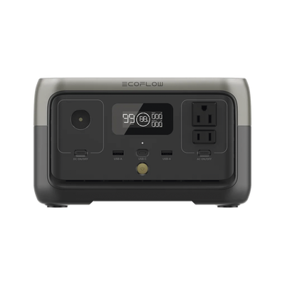Imagen de EcoFlow River 2 | Estación de Energía Portátil 256Wh Litio LFP / 2 AC 300 W (Max. 600W) / 1 USB-C 60W / 2 USB -A 12W / Cargador de Coche 8A a 12 o 24V / Conectividad WiFi y Bluetooth (App) / Carga Solar 110W Max.