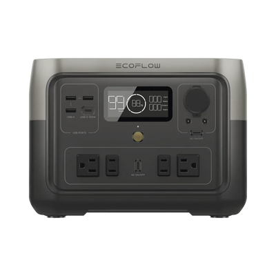 Imagen de EcoFlow River 2 Max | Estación de Energía Portátil 512Wh Litio LFP / 4 AC 500 W (Max. 1000W) / 1 USB-C 100W / 3 USB -A 12W / Cargador de Coche 8A a 12 o 24V / Conectividad WiFi y Bluetooth (App) / Carga Solar 220W Max.