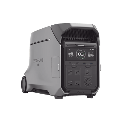 Imagen de Estación de Energía Portátil DELTA PRO3 / 4096Wh Litio LFP / 5 AC 4000W (8000W Pico) / 2 USB-C 100W / Capacidad para Aumentar Respaldo / Cargador de Coche 10A a 12.6V / Conectividad WiFi y Bluetooth (App) / Carga Solar 2600W Max. (2 P