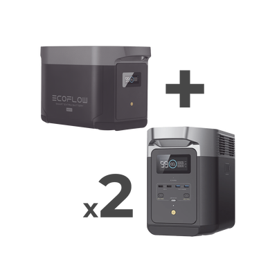 Imagen de Kit de Estación de Energía Portátil 2048Wh + 2 Baterías Externas 2048Wh (6144Wh Totales)