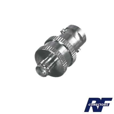 Imagen de Adaptador en Línea  de Conector BNC Hembra a SMA Hembra / Radios Portátil Kenwood, Uniden, Níquel/ Oro/ Teflón.