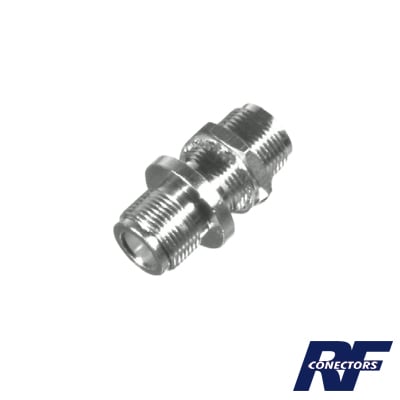 Imagen de Adaptador Doble N Hembra para Chasis de Montaje Frontal en Doble D Plano y Cuerpo Plateado.