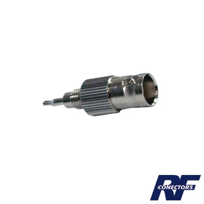 Imagen de Adaptador en Línea, de Conector BNC Hembra a Plug para Fono, Níquel/ Oro/ Teflón.