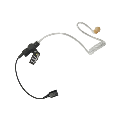 Imagen de Auricular de tubo acústico transparente con cable de fibra tranzada con conector SNAP tipo MIRAGE. Requiere micrófono de solapa de 1 o 2 hilos de la Serie SNAP.