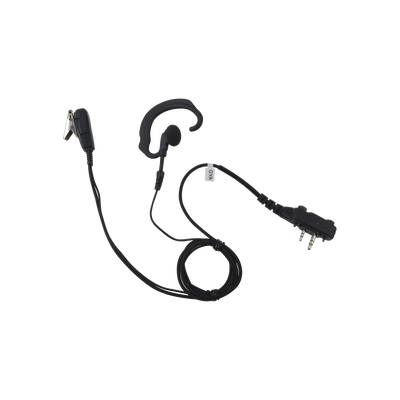 Imagen de Micrófono de solapa con gancho suave para la oreja y fibra trenzada para puerto de accesorios Icom de 2 pines con tornillos