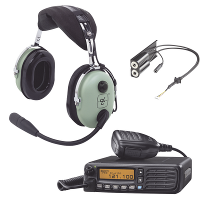 Imagen de Kit Radio Movil Aéreo Icom con Auricular David Clark para Aviación General