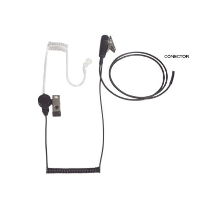 Imagen de Micrófono - audífono de solapa con tubo acústico transparente para TC-500/ 518/ 600/ 610/ 700 y radios GP300/ PRO2150/ P110/ GP350/ SP-10/ PRO3150/ EP450/ EP350/ MAG ONE con tubo acústico de PU (material flexible)