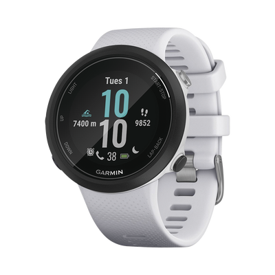 Imagen de Reloj Garmin Swim 2 color blanco, ideal para uso en deportes o actividades de natación.