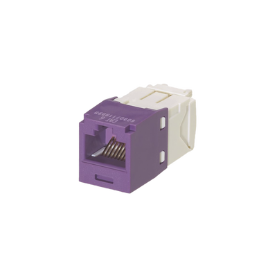 Imagen de Conector Jack RJ45 Estilo TG, Mini-Com, Categoría 6, de 8 posiciones y 8 cables, Color Violeta