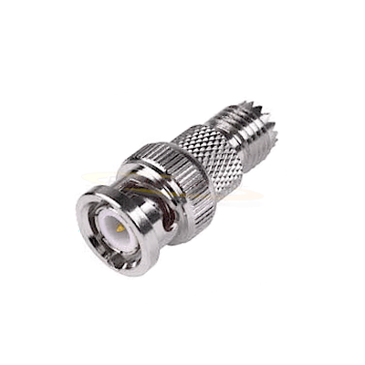 Imagen de Adaptador en Línea de Conector Mini-UHF Hembra a BNC Macho, Níquel/ Oro/ Teflón.