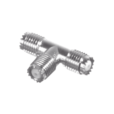 Imagen de Adaptador en T, de Conector Mini-UHF Hembra a Doble Mini-UHF Hembra, Níquel/ Plata/ Teflón.