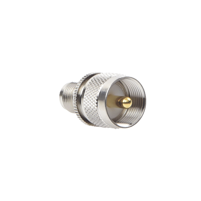 Imagen de Adaptador en Línea de Conector TNC Hembra a UHF Macho (PL-259), Níquel/ Oro/ Teflón.