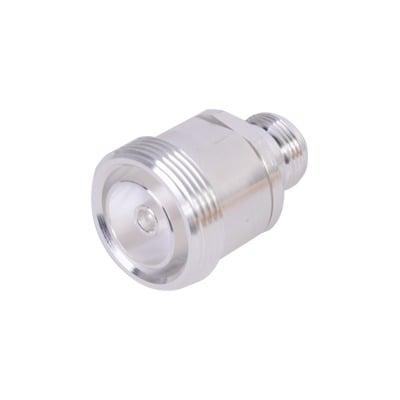 Imagen de Adaptador en Línea de Conector DIN 7-16 Hembra a N Hembra, Plata / Plata / Teflón.