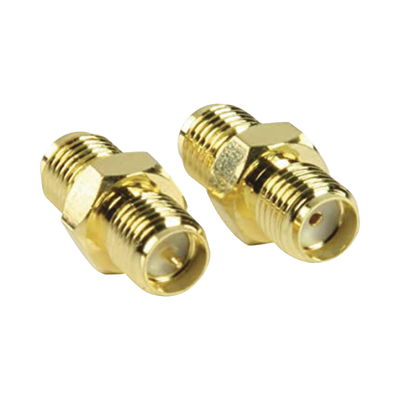 Imagen de Adaptador en Línea de Conector SMA Hembra Inverso a SMA Hembra, Oro/ Oro/ Teflón,