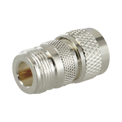 Imagen de Adaptador en Línea de Conector N Hembra a UHF Macho (PL-259), Plata/ Oro/ Teflón.