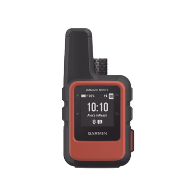 Imagen de Navegador satelital InReach Mini 2 color naranja, con cobertura global mediante la red Iridium, cuenta con botón de emergencia, batería para hasta 50 horas, GPS y brujula.