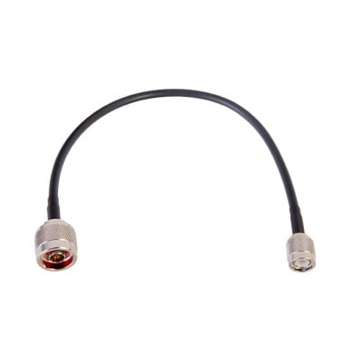 Imagen de Jumper de 30 cm fabricado con cable RG-58U-SYS, conector "N" y conector "TNC" en el otro extremo