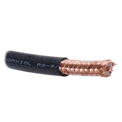 Imagen de ( Venta x Metro ) Cable con blindaje de malla trenzada de cobre 97%, aislamiento de polietilleno espumado.
