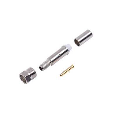 Imagen de Conector FME Hembra de Anillo Plegable para Cable RG-58/U, Níquel/ Oro/ Teflón.