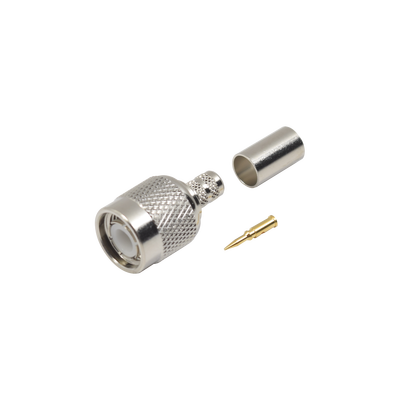 Imagen de Conector TNC Macho de Anillo Plegable para Cables RG-58/U, RG-142/U, LMR-195, Níquel/ Oro/ Teflón.
