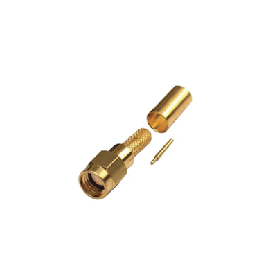 Imagen de Conector SMA Macho de Anillo Plegable para Cables RG-142/U, LMR-195, Oro/Oro/Teflón.