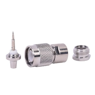 Imagen de Conector TNC Macho de Rosca para Cable RG-58/U, Grupo C, Níquel/ Plata/ Delrin.