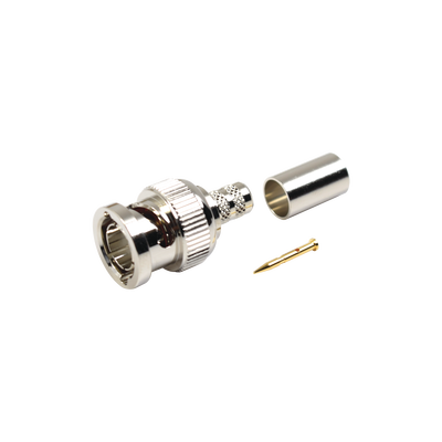 Imagen de Conector BNC Macho en 75 Ohm, de Anillo Plegable para RG-59/U, Níquel/ Oro/ Teflón.