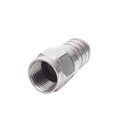 Imagen de Conector F Macho, 75 Ohm, Plegable para Cable RG-6/U sin pin, Niquel/Polietileno.