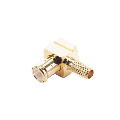 Imagen de Conector MCX Macho en Ángulo Recto de Anillo Plegable para Cable RG-174/U, 8216, Oro/ Oro/ Teflón.
