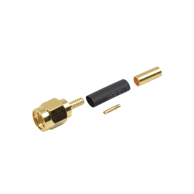 Imagen de Conector SMA Macho Inverso de Anillo Plegable para Instalar en Cables RG-174/U y RG-316/U.