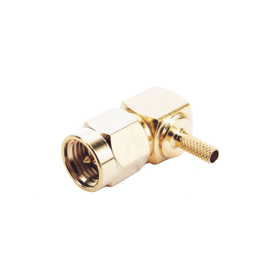 Imagen de Conector SMA Macho en Ángulo Recto Para RG-174/U, Grupo B, Oro/ Oro/ Teflón.