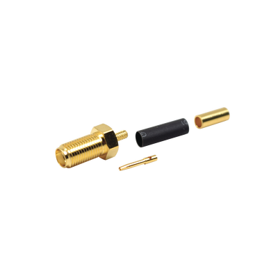 Imagen de Conector SMA Hembra de Anillo Plegable para Cables RG-174/U, 8216, Oro/ Oro/ Teflón.