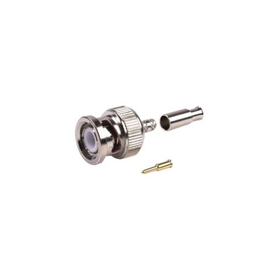 Imagen de Conector BNC Macho de Anillo Plegable para Cables RG-174/U, 8216, Niquel/ Oro/ Teflón.