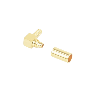 Imagen de Conector MMCX Macho en A/R de Anillo Plegable para RG-174/U, BELDEN 8216, Oro/ Oro/ Teflón.