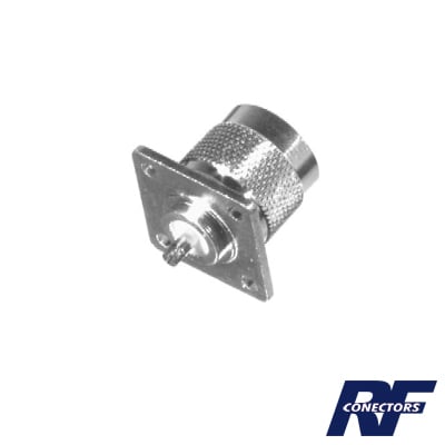 Imagen de Conector N Macho, para montaje en panel con 4 perforaciones a 18 mm.