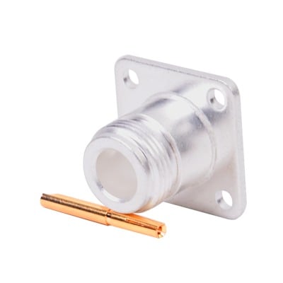 Imagen de Conector N Hembra, montaje con 4 perforaciones a 18 mm