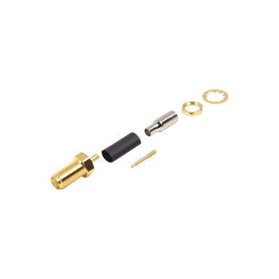 Imagen de Conector SMA Hembra Inverso / Chasis en D Plano, Anillo Plegable / Cable RG-316 .