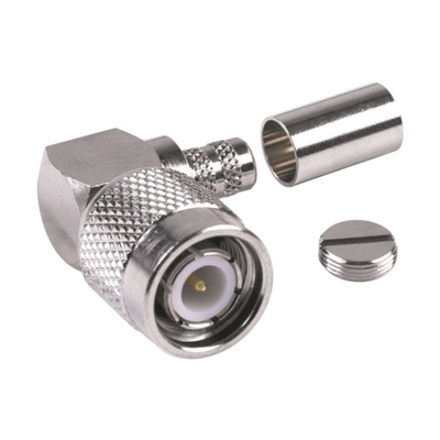 Imagen de Conector TNC Macho en Ángulo Recto para Cable RG-8/X, LMR-240, Níquel/ Oro/ Teflón.â€‹