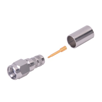 Imagen de Conector SMA Macho de Anillo Plegable para Cables LMR-240, RG-8/X, 9258, Niquel/Oro/Teflón.