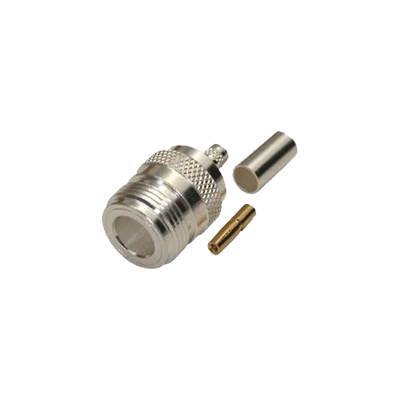 Imagen de Conector N Hembra, de Anillo Plegable para Cables LMR-240, RG-8/X, 9258, Niquel/Oro/Teflón.