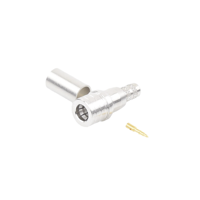 Imagen de Conector QMA (Quick Mate) Macho, Anillo Plegable para RG-8/X, LMR-240, Bronce Blanco/Oro/Teflón.