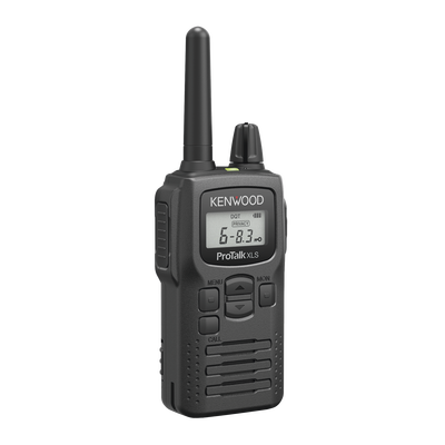 Imagen de Radio portátil UHF 450-470 MHz, 2 W, 16 canales, Resistente a Golpes MIL-STD-810, manos libres VOX. Incluye antena, batería, cargador y clip